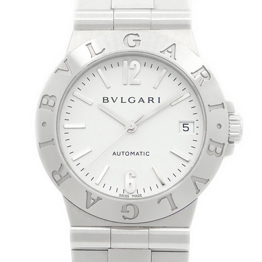 BVLGARI ブルガリ ディアゴノ スポーツ LCV35S デイト 白 ホワイト SS ステンレス メンズ 自動巻き【6ヶ月保証】【腕時計】【中古】