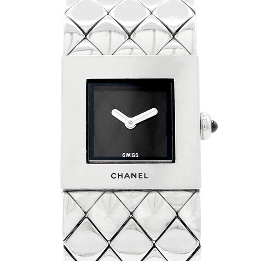電池交換済 CHANEL シャネル マトラッセ H0009 黒 ブラック SS ステンレス レディース クォーツ【6ヶ月保証】【腕時計】【中古】