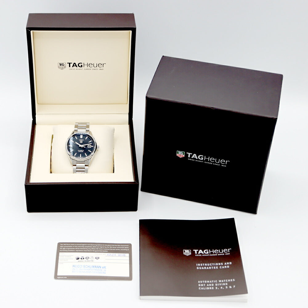 内部点検済 TAG Heuer タグホイヤー カレラ CALIBRE5 キャリバー5 WAR211A BA0782 デイト 黒 ブラック SS ステンレス メンズ 自動巻き【6ヶ月保証】【腕時計】【中古】