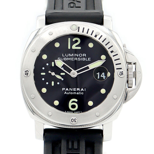 Inspector Panerai Panerai Panerai Luminor Submersible Luminol Submasible 44mm PAM00024 OP6628 Small Second Black Black SS Stainless Steel Genuine Belt Genuine Bell Men Automatic Wind [6 months warranty] [Used]