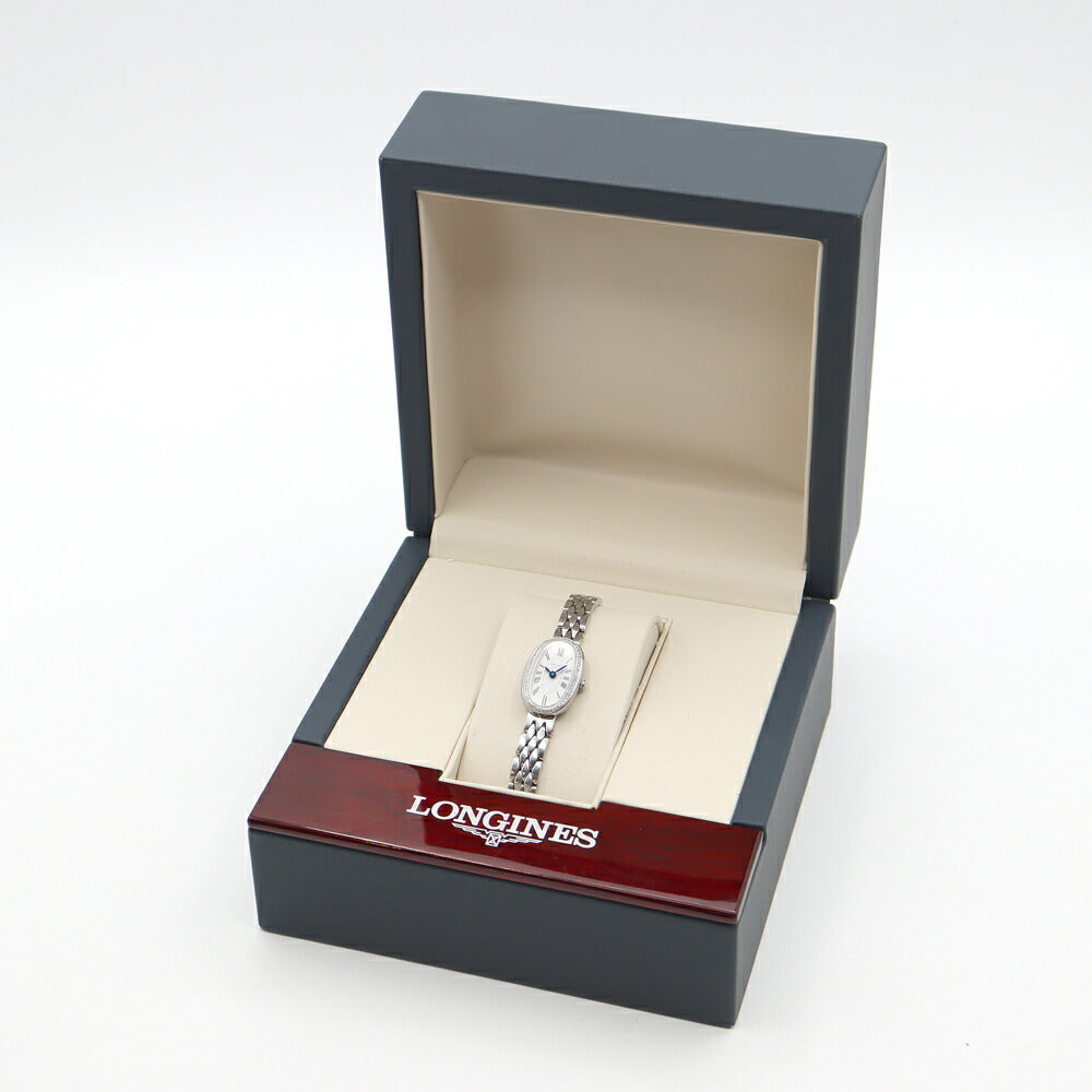 電池交換済 LONGINES ロンジン サンフォネット ダイヤベゼル L2.304.0 ダイヤモンド シルバー ギョーシェ SS ステンレス レディース クォーツ【6ヶ月保証】【腕時計】【中古】