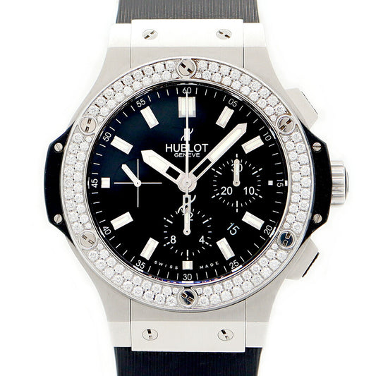 Inspector HUBLOT Uburo Big Big Bang Evolution Chronograph 301.sx.1170.RX.1104 44mm Date Genuine Diamond Diamond Bezel Black Black SS Stainless Steel Genuine Belt Genuine Buckwheat Men Automatic Wind