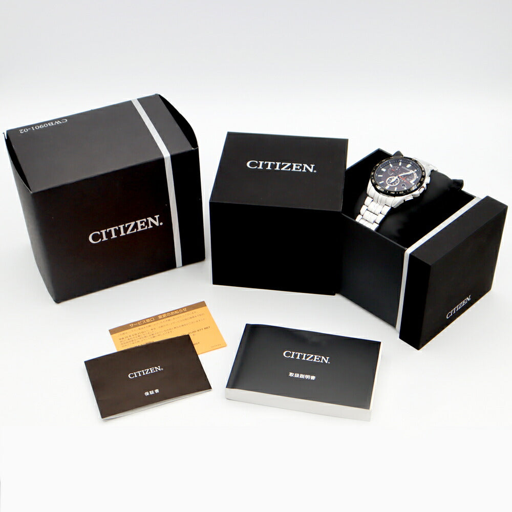 CITIZEN シチズン シチズンコレクション AT3004-58E E610-S074339 エコドライブ クロノグラフ デイト 黒 ブラック SS ステンレス メンズ ソーラー電波【6ヶ月保証】【腕時計】【中古】