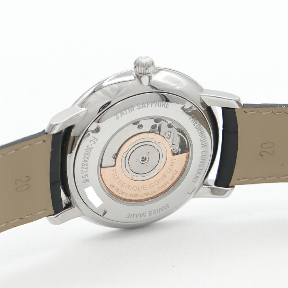 内部点検済 FREDERIQUE CONSTANT フレデリックコンスタント スリムライン FC-306X4S23/5/6  FC-306S4S6 デイト シルバー SS ステンレス 純性ベルト 純正尾錠 メンズ 自動巻き【6ヶ月保証】【腕時計】【中古】