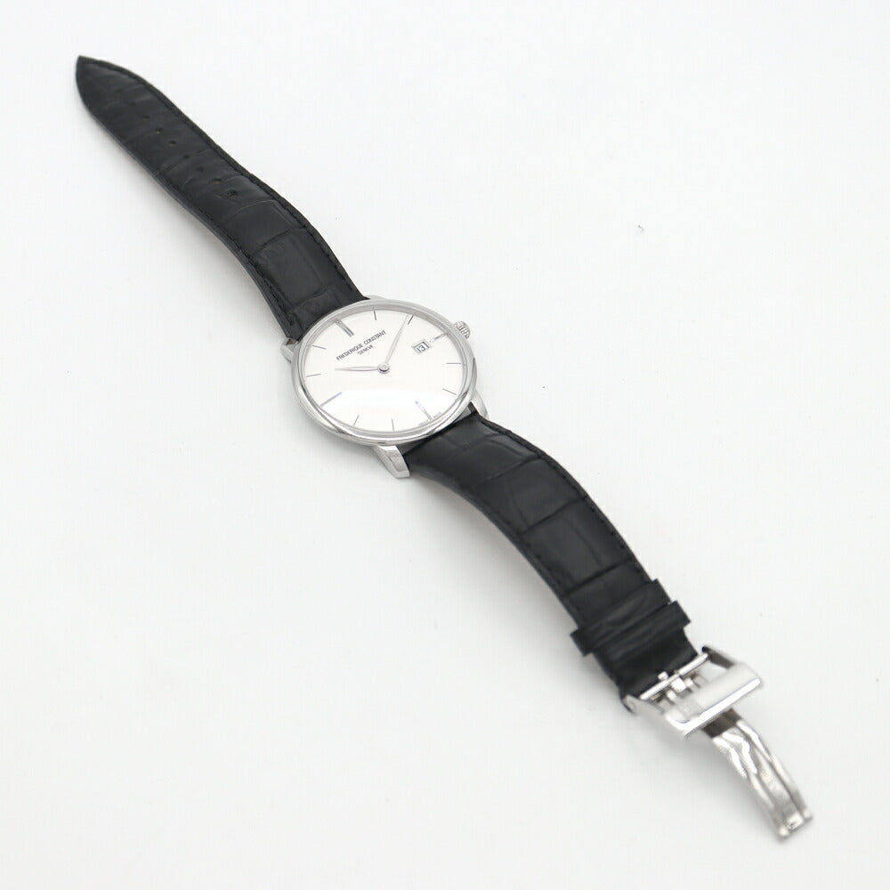 内部点検済 FREDERIQUE CONSTANT フレデリックコンスタント スリムライン FC-306X4S23/5/6  FC-306S4S6 デイト シルバー SS ステンレス 純性ベルト 純正尾錠 メンズ 自動巻き【6ヶ月保証】【腕時計】【中古】