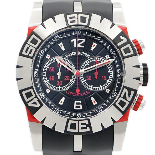 Inside point inspection Roger Dubuis Roger Dubui New Ei Divers Chrono Exel SED46-78-98-98-09A10/A Chronograph 300m Waterproof Black SS Stainless Steel Genuine Rubber Belt Genuine Bucket Men Automatic SE46 [6 months warranty] ]
