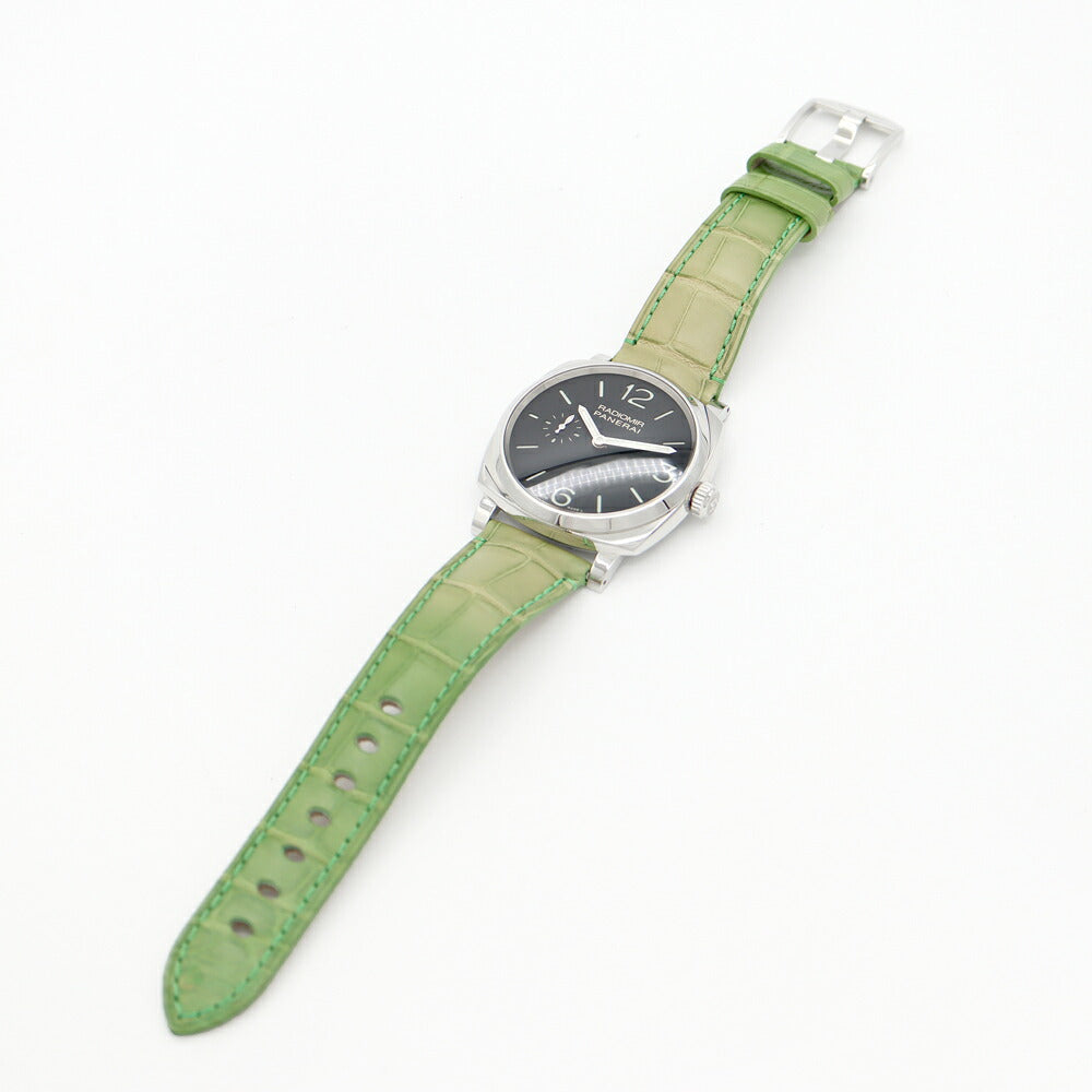 内部点検済 PANERAI パネライ ラジオミール 1940 3デイズ アッチャイオ PAM00574 R番 スモールセコンド 黒 ブラック SS ステンレス 純正ベルト 純正尾錠 メンズ 手巻き【6ヶ月保証】【腕時計】【中古】