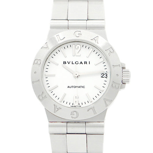 BVLGARI ブルガリ ディアゴノ スポーツ LCV29S デイト 白 ホワイト SS ステンレス レディース 自動巻き 【6ヶ月保証】【腕時計】【中古】