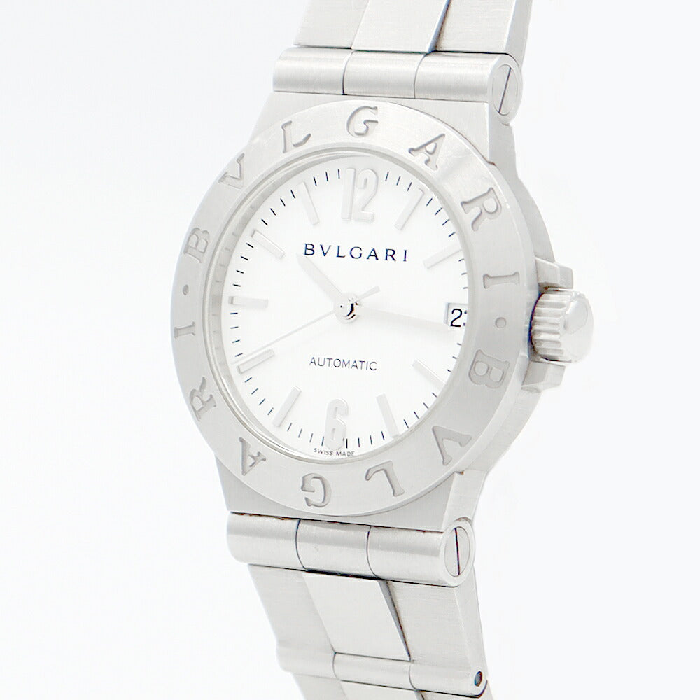 BVLGARI ブルガリ ディアゴノ スポーツ LCV29S デイト 白 ホワイト SS ステンレス レディース 自動巻き 【6ヶ月保証】【腕時計】【中古】