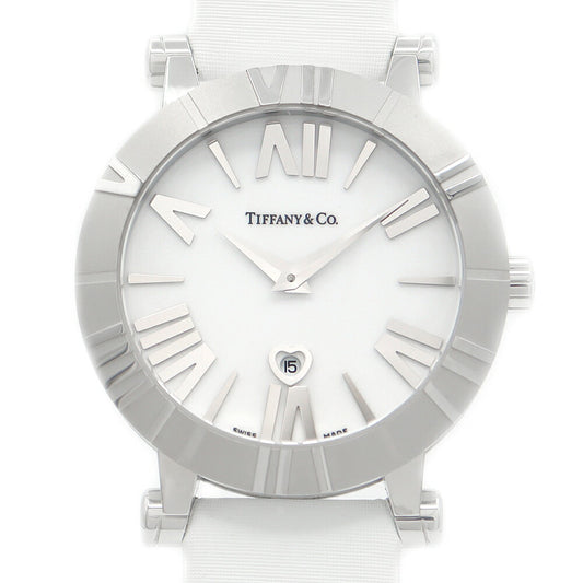 Battery replacement TIFFANY & CO. Tiffany Atlas Z1301.11.11A20A41a Heart Date White Ceramic SS Stainless Ladies Quartz [6 months Warranty] [Watch] [Used]
