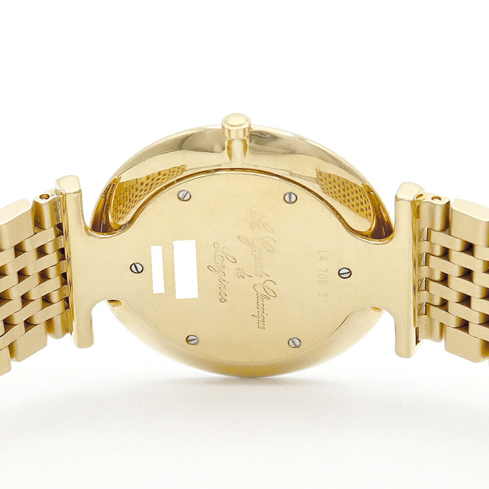 電池交換済 LONGINES ロンジン グランドクラシック L4.709.2 12Pダイヤモンド ゴールド YGP イエローゴールド SS ステンレス メンズ クォーツ【6ヶ月保証】【腕時計】【中古】