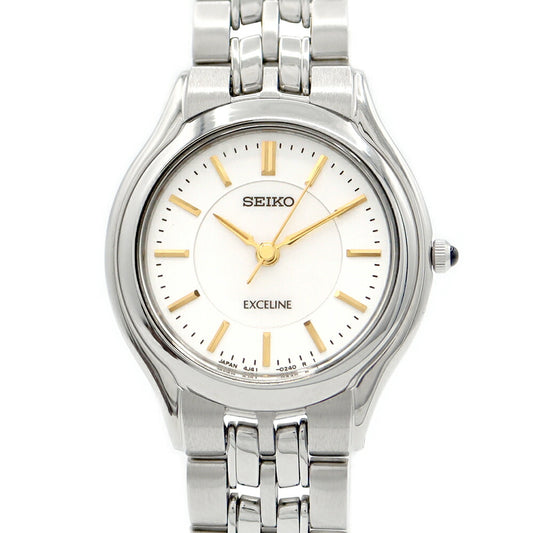 Battery replacement SEIKO Seiko Exeline SWDL099 4J41-0030 Silver White White Shell SS Stainless Ladies Quartz [6 months warranty] [Watch] [Used]