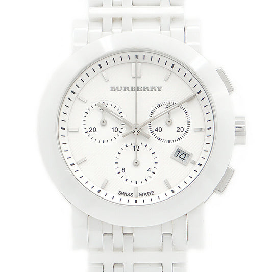 Battery replacement BURBERRY Burberry Heritage Chronograph BU1770 Date White White Ceramic SS Stainless Steel Men's Quartz [6 months warranty] [Watch] [Used]