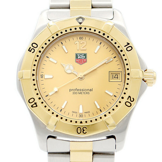 Battery replacement TAG HEUER Tag Hey Professional 2000 WK1121 200m Waterproof Date Gold SS Stainless steel YG Yellow Gold Combination Men's Quartz [6 months warranty] [Watch] [Used]