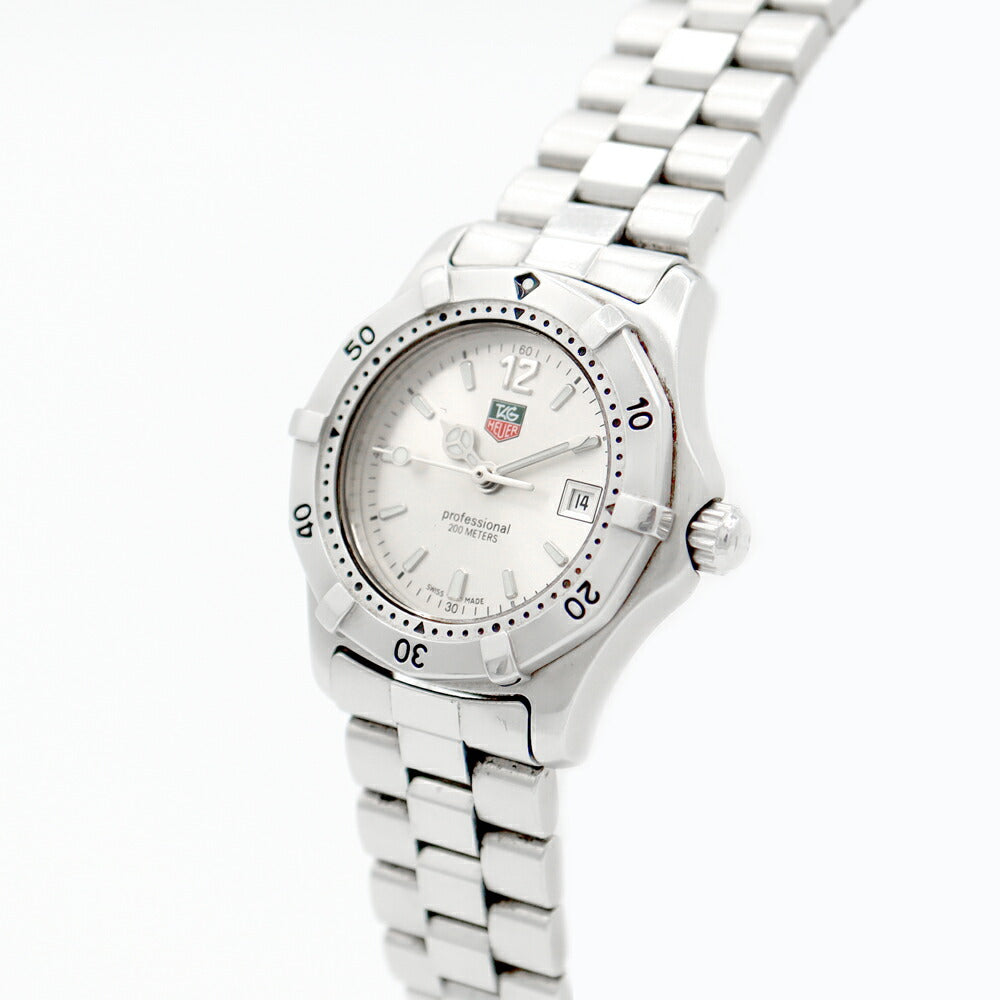 電池交換済 TAG Heuer タグホイヤー 2000シリーズ プロフェッショナル WK1312 BA0313 200m防水 シルバー SS ステンレス レディース クォーツ【6ヶ月保証】【腕時計】【中古】