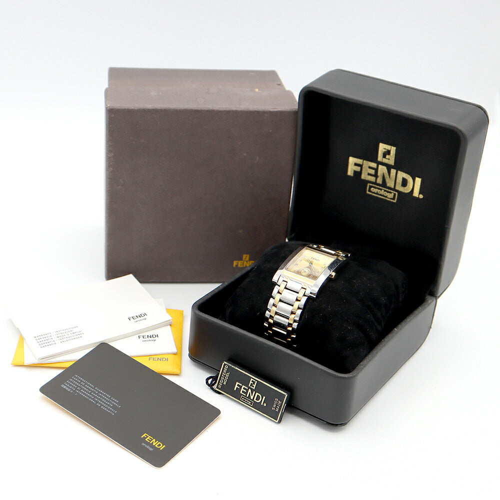 電池交換済 FENDI フェンディ クラシコ F706150 7060G スモールセコンド  金 ゴールド SS ステンレス YGP イエローゴールド コンビ ユニセックス メンズ レディース クォーツ【6ヶ月保証】【腕時計】【中古】
