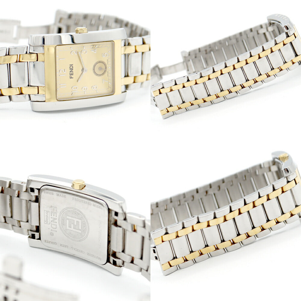電池交換済 FENDI フェンディ クラシコ F706150 7060G スモールセコンド  金 ゴールド SS ステンレス YGP イエローゴールド コンビ ユニセックス メンズ レディース クォーツ【6ヶ月保証】【腕時計】【中古】