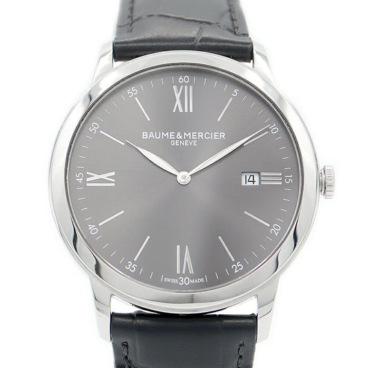 BAUME & MERCIER Baume & Mercier Classima MOA10416 Date Gray SS Stainless Steel Genuine Belt Genuine Belt Men's Quartz M0A10416 [6 months warranty] [Watch] [Used]