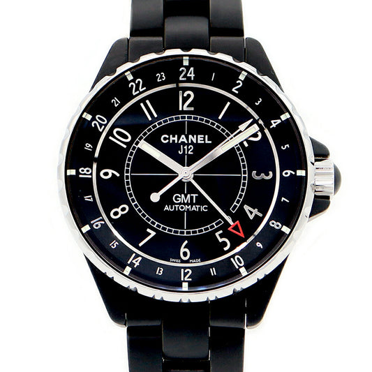 CHANEL シャネル J12 GMT H3101 42mm 100ｍ防水 デイト 黒 マット ブラック セラミック SS ステンレス メンズ 自動巻き【6ヶ月保証】【腕時計】【中古】