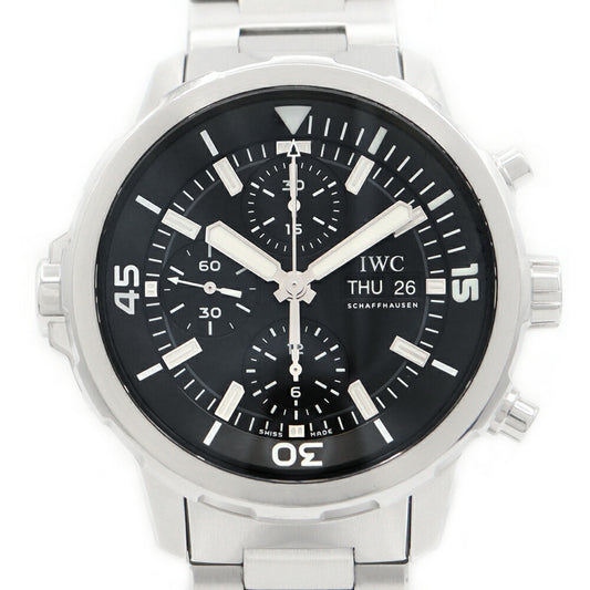 Inspection of internal points with genuine belt IWC International Watch Company Aqua Timer Chronograph iW376803 Dayde Deid Black SS Stainless Men's Automatic Wind IW376804 [6 months warranty] [Watch] [Used]