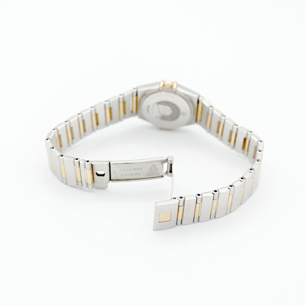 Battery replacement OMEGA Omega Constellation Mini Iris Maichois 1367.79 Genuine Diamond Diamond Besel White Shell K18YG Yellow Gold SS Stainless Certain Combination Ladies Quartz [6 months warranty] [Used]