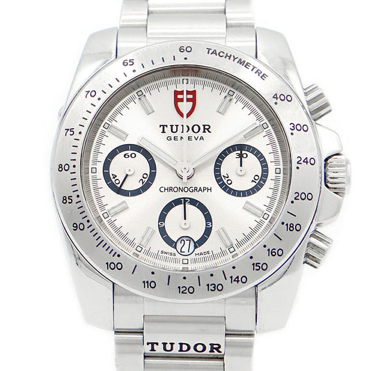 TUDOR チュードル チューダー スポーツ クロノグラフ 20300 デイト シルバー SS ステンレス 自動巻き 【6ヶ月保証】【腕時計】【中古】