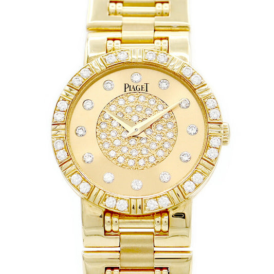 Battery replacement PIAGET Piaget Dancer 80564 K81 Diamond Bezel 12P Diamond Gold Diamond Dial K18YG Yellow Gold Ladies Quartz [6 months warranty] [Watch] [Used]