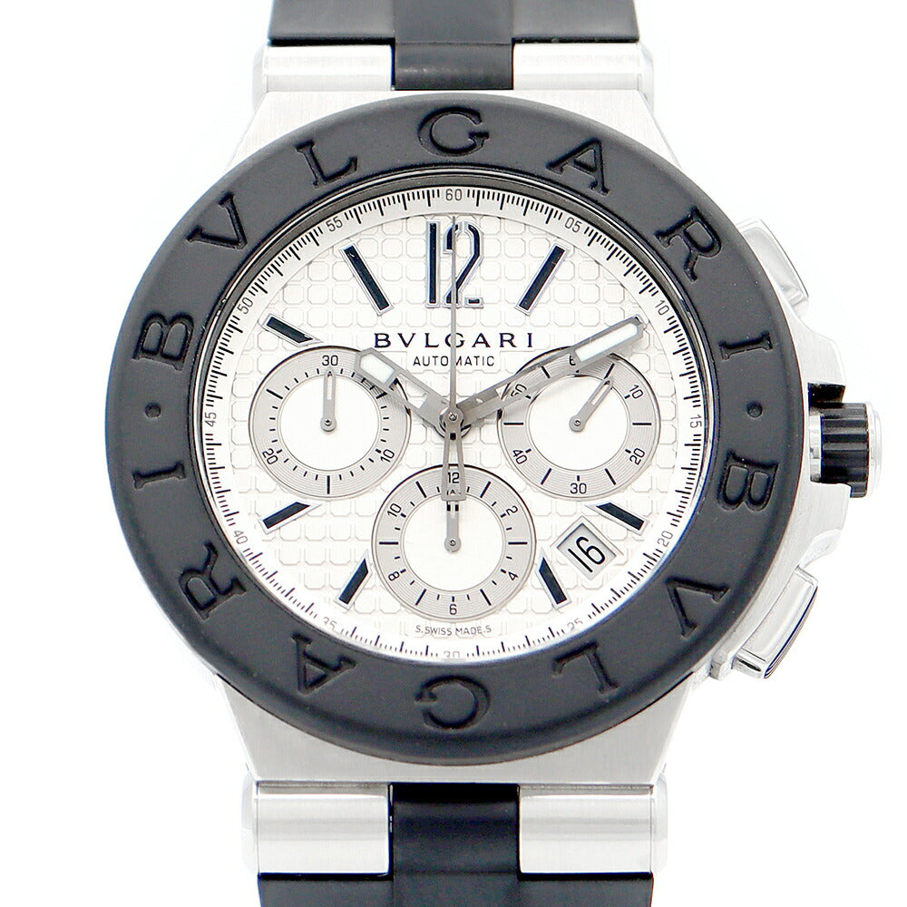 Inspection BVLGARI Bulgari Diagano Chronograph DG42SVCH Date Silver SS Stainless Steel Genuine Belt Genuine Buckwheat Men's Automatic Wind [6 months Guarantee] [Watch] [Used]