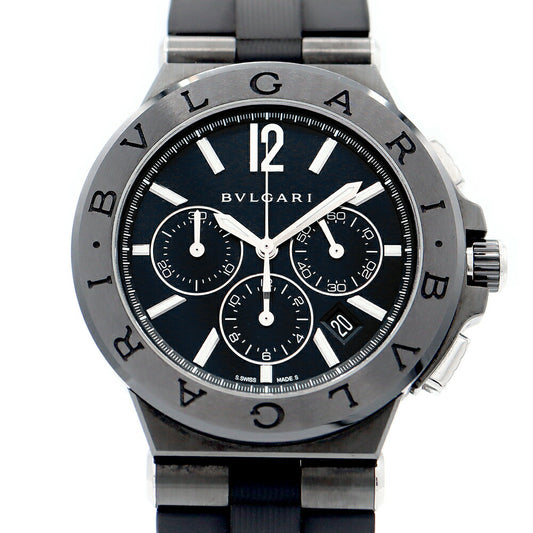 Inspection BVLGARI Bvlgari Diago Ultra Ranero Chronograph DG42BSCCH DG42BSCVDCH Date Black Black Ceramic SS Stainless Steel Genuine Belt Genuine Back Men Automatic Wind