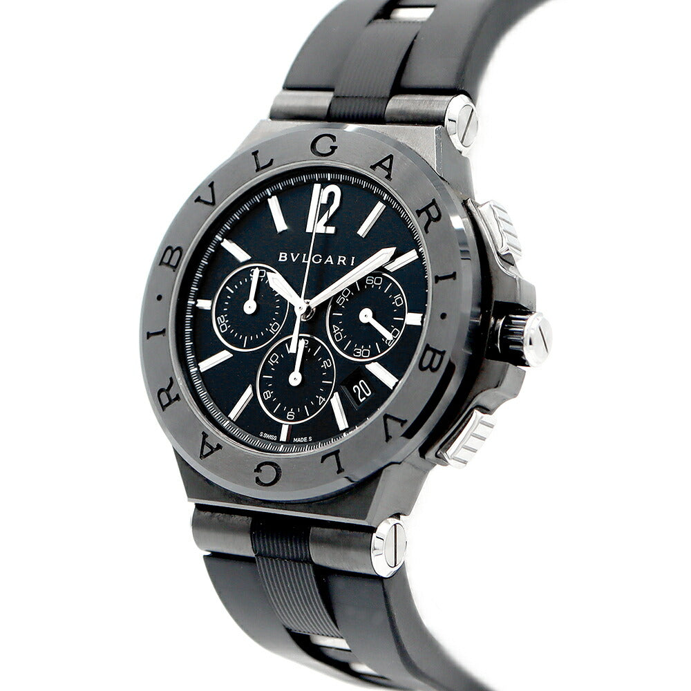 Inspection BVLGARI Bvlgari Diago Ultra Ranero Chronograph DG42BSCCH DG42BSCVDCH Date Black Black Ceramic SS Stainless Steel Genuine Belt Genuine Back Men Automatic Wind