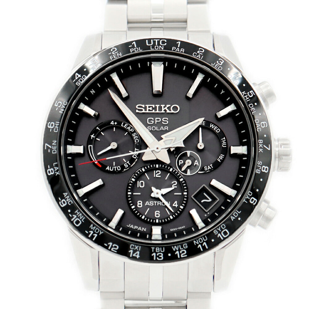 Almost new SEIKO Seiko Astron GPS Chronograph SBXC003 5x53-0AB0 Date Gray Ceramic Titanium Men's solar radio quartz [6 months warranty] [Watch] [Used]