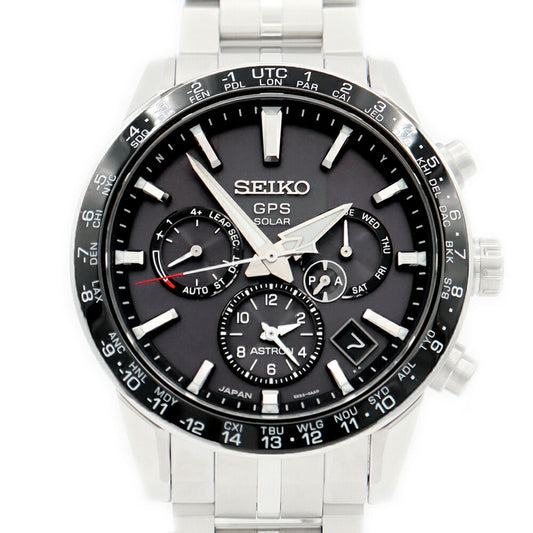 Almost new SEIKO Seiko Astron GPS Chronograph SBXC003 5x53-0AB0 Date Gray Ceramic Titanium Men's solar radio quartz [6 months warranty] [Watch] [Used]