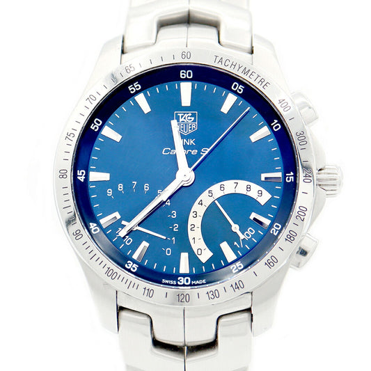 Battery replacement TAG HEUER Tag Hoire Link Caliber S CJF7113 BA0592 Chronograph 200m Waterproof Blue Blue SS Stainless Men Quartz [6 months warranty] [Watch] [Used]