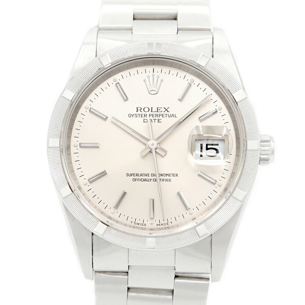 箱有 ROLEX ロレックス オイスターパーペチュアル デイト 15210 T番 シルバー SS ステンレス メンズ 自動巻き 【腕時計】【中古】【自社保証6ヶ月】