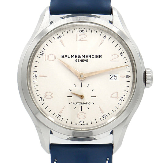 内部点検済 BAUME＆MERCIER ボーム&メルシェ クリフトン 65717 デイト シルバー SS ステンレス メンズ 自動巻き【6ヶ月保証】【腕時計】【中古】