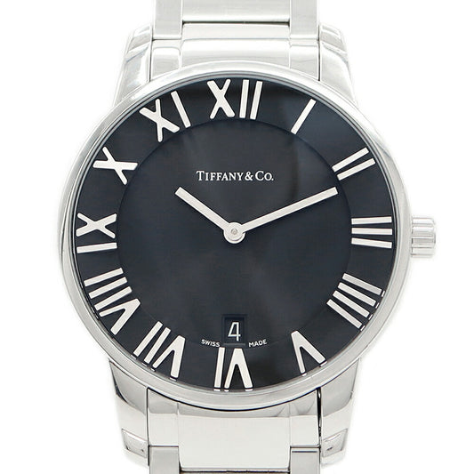 Battery replacement TIFFANY & CO. Tiffany Atlas Dome Z1800.11.10a10A00a 50m Waterproof Date Black SS Stainless Men's Quartz