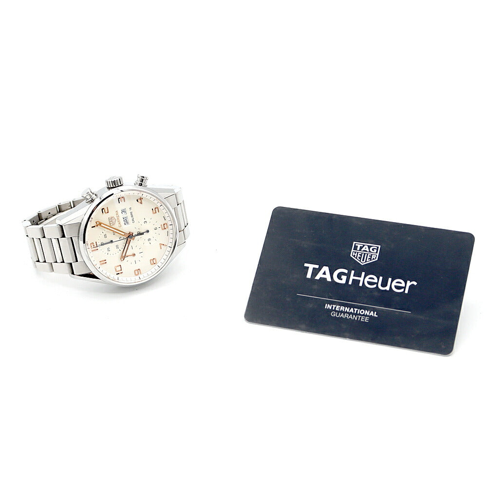 内部点検済 TAG Heuer タグホイヤー カレラ キャリバー16 クロノグラフ CV2A1AC BA0738 デイデイト 100m防水 シルバー SS ステンレス メンズ 自動巻き【6ヶ月保証】【腕時計】【中古】