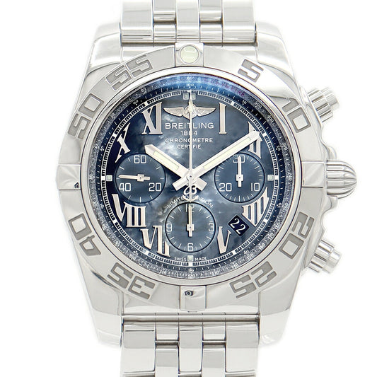 BREITLING Breitling Chrono Mat 44 AB01116 200m Waterproof Japan Limited 400 Chronograph Date Blue Shell SS Stainless Steel Automatic Wind [6 months warranty] [Watch] [Used]