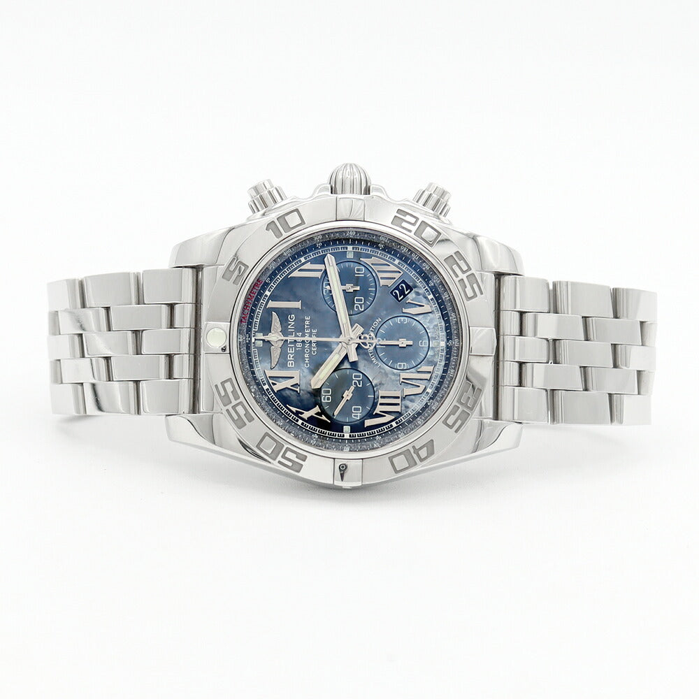 BREITLING ブライトリング クロノマット 44 AB01116 200m防水 日本限定400本 クロノグラフ デイト ブルーシェル SS ステンレス 自動巻き【6ヶ月保証】【腕時計】【中古】