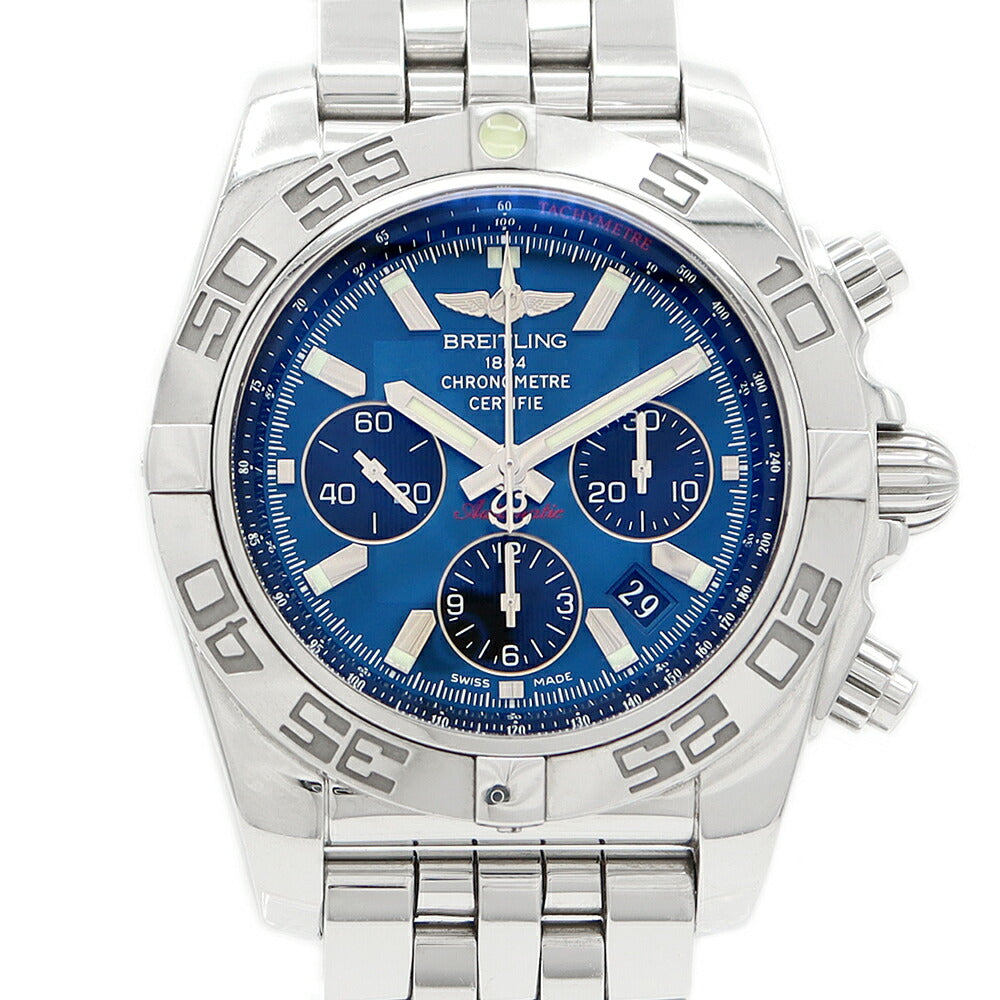 Inspection BREITLING BREITLING Breitling Chrono Mat 44 AB0110 12/C789 Chronograph 200m Waterproof Date Blue SS Stainless Steel Automatic Wind [6 months warranty] [Watch] [Used]