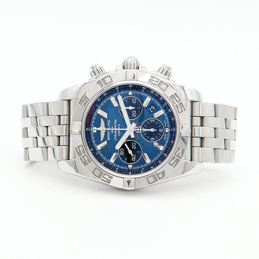 Inspection BREITLING BREITLING Breitling Chrono Mat 44 AB0110 12/C789 Chronograph 200m Waterproof Date Blue SS Stainless Steel Automatic Wind [6 months warranty] [Watch] [Used]