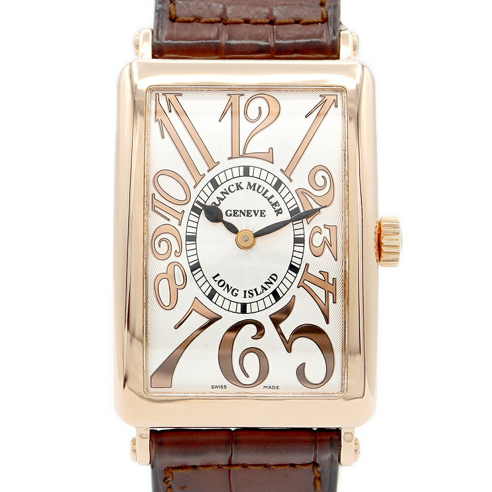 Battery replacement Franck Muller Frank Muller Long Long Island Relief 1002QZ REL Golden Silver Gyoshache K18PG Pink Gold Genuine Belt Genuine Genuine K18PG Backed Ladies Quartz [6 months Warranty] [Used] [Watch]