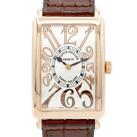 Battery replacement Franck Muller Frank Muller Long Long Island Relief 1002QZ REL Golden Silver Gyoshache K18PG Pink Gold Genuine Belt Genuine Genuine K18PG Backed Ladies Quartz [6 months Warranty] [Used] [Watch]