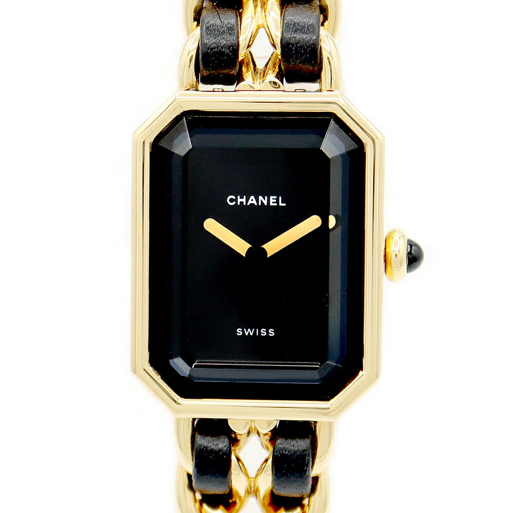 Battery replacement CHANEL Chanel Premiere M size H0001 Black Black YGP Yellow Gold Ladies Quartz Vintage [6 months warranty] [Watch] [Used]