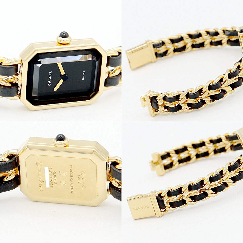 Battery replacement CHANEL Chanel Premiere M size H0001 Black Black YGP Yellow Gold Ladies Quartz Vintage [6 months warranty] [Watch] [Used]