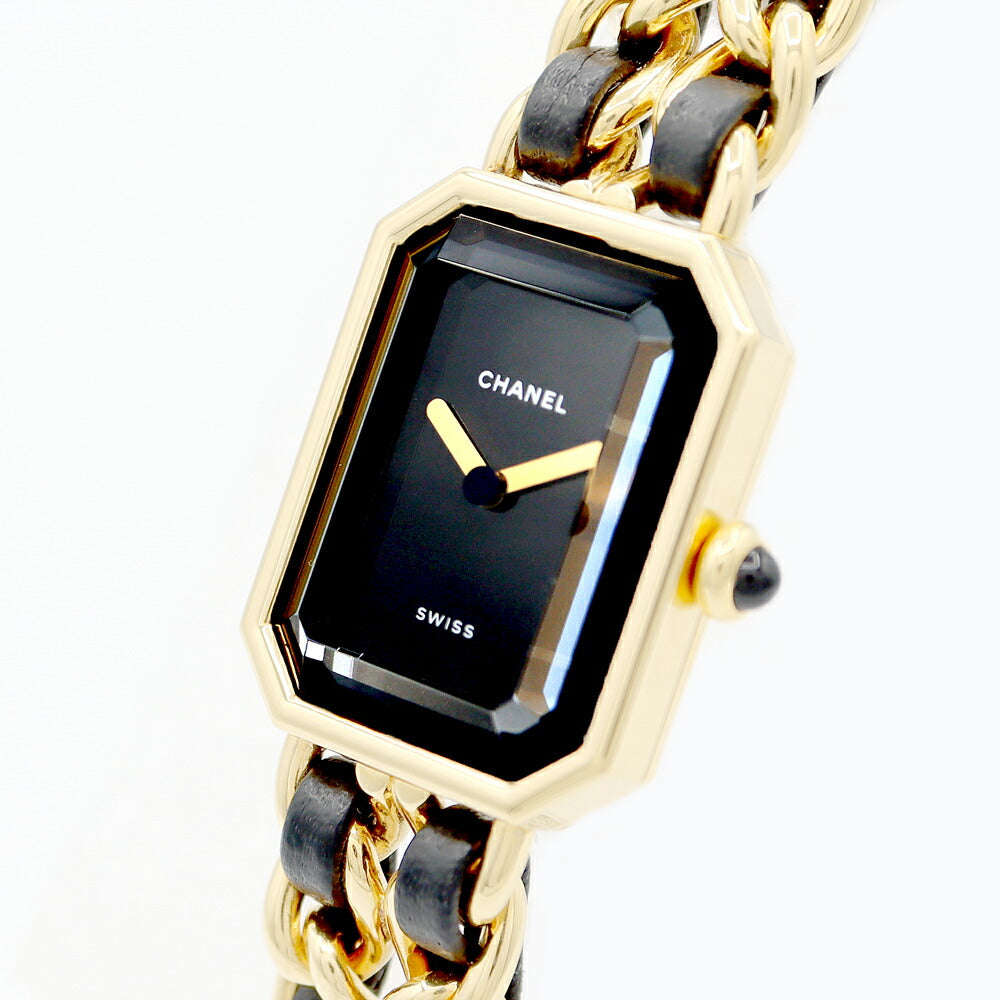 Battery replacement CHANEL Chanel Premiere M size H0001 Black Black YGP Yellow Gold Ladies Quartz Vintage [6 months warranty] [Watch] [Used]