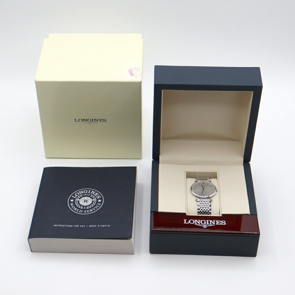 電池交換済 LONGINES ロンジン ラ グラン クラシック L4.709.4 シルバー SS ステンレス ボーイズ メンズ クォーツ 【6ヶ月保証】【腕時計】【中古】