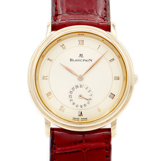 BLANCPAIN Branpan Villet Desk Calendar 4795-1418-58 White White Ivory K18YG Yellow Gold Gold Gold Genuine Belt Genuine Belt Men's Automatic Antique Vintage [6 months warranty] [Watch] [Used]