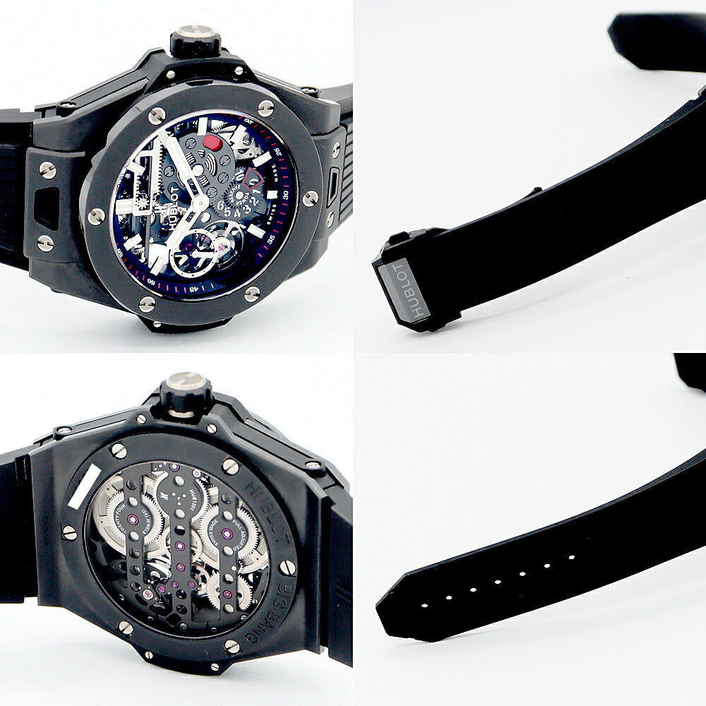 Inspector HUBLOT HUBLOT Ublo Big Ban Mecha 10 All Black 414.1123.RX Chronograph Date Black Ceramic Titanium Men Automatic Big Bang [6 months warranty] [Watch] [Used]