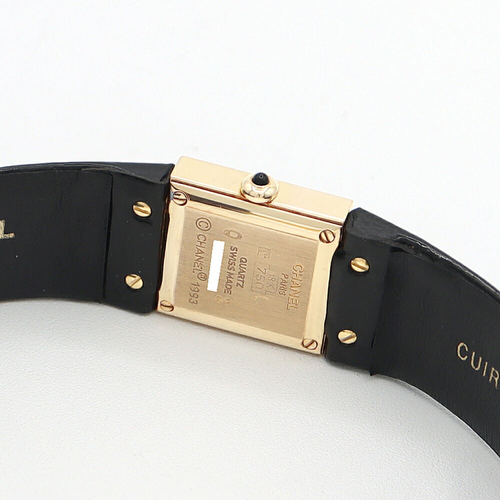 Battery replacement CHANEL Chanel Matrasse H0109 Black Black K18YG Solid Golden Genuine Belt Genuine Buckwheat Ladies Quartz [6 months warranty] [Watch] [Used]